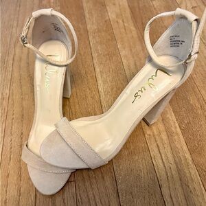 Lulu's Beige Block Heel Sandals